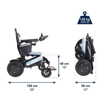 Silla de Ruedas Eléctrica KMINA Gris | Batería Litio 30 Ah