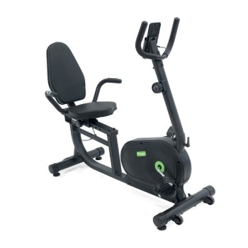 Bicicleta estática reclinada Crossy RP956 de chasis bajo de acero negro con asiento regulable