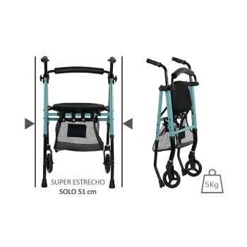Andador de Aluminio ZEN LITE Ayudas Dinámicas AD143 | Solo 51 cm