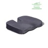 Cojín viscoelástico ortopédico para coxis en color gris oscuro con hendidura ergonómica