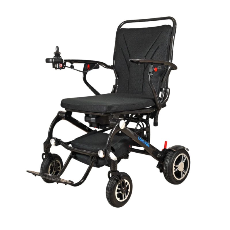 Silla de ruedas eléctrica plegable Libercar Karbon de fibra de carbono en exteriores.
