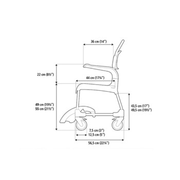 Silla de Ducha y WC Clean Etac 4 Frenos y Cubeta