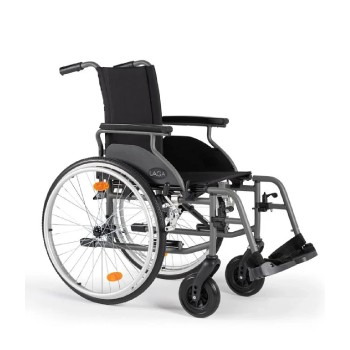 Silla de ruedas manual de acero Wellell Laga autopropulsable plegable.