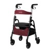 Andador ligero de aluminio W04 con asiento acolchado, cesta inferior y freno de mano.