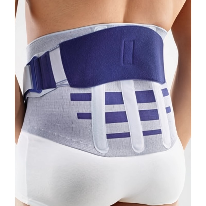 Faja ortesis lumbar estabilizadora LumboLoc Forte de Bauerfeind con cinturones de tracción.