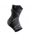 Tobillera elástica Ligastrap Malleo en color gris con cinchas de refuerzo cruzadas y detalle de silicona.