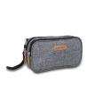 Estuche para diabéticos DIA'S BITONE en color gris con compartimentos abiertos para glucómetro y plumas.