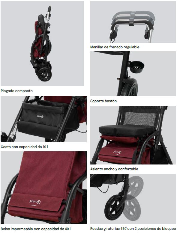 Carro de compra con asiento — Ortopedia y Rehabilitación