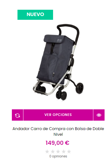 Andador Carro de Compra con Bolsa de Doble Nivel